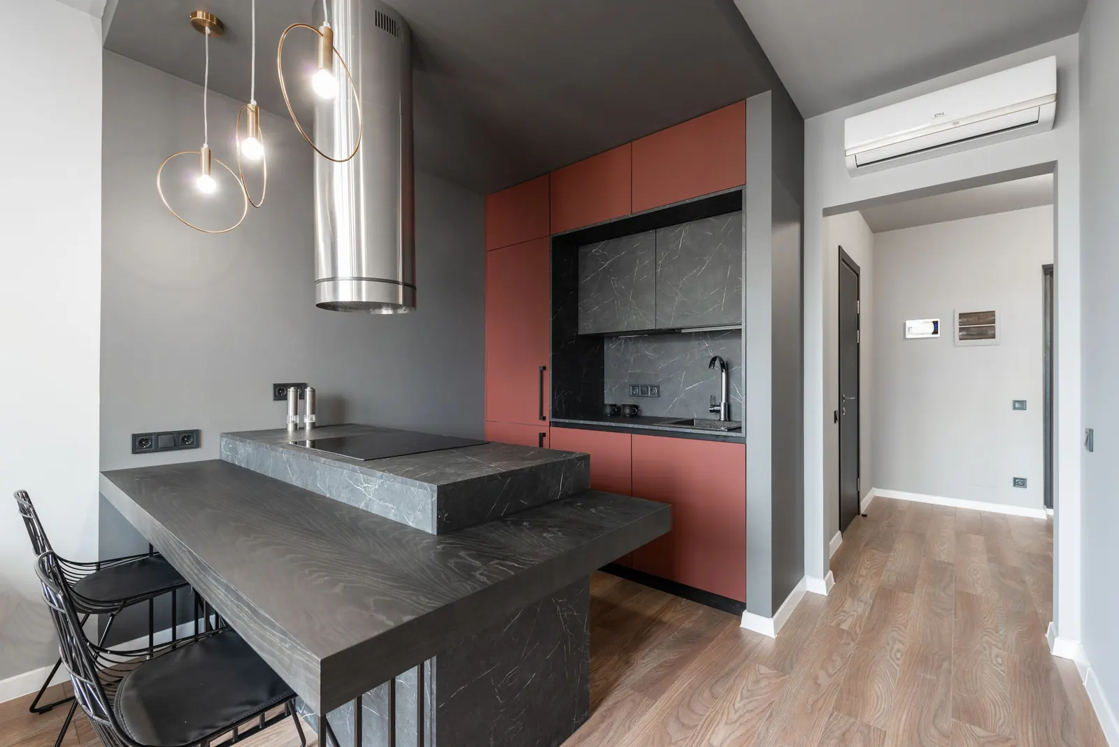 Modular kitchen with island